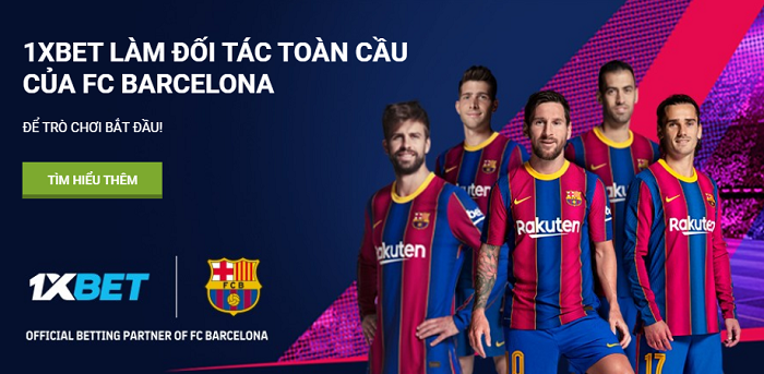 1xBet là nhà tài trợ cho CLB nổi tiếng Barcelona